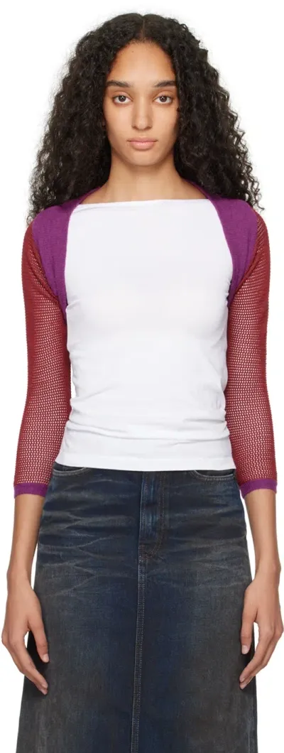 Eckhaus Latta Red & Purple Twyla Cardigan In Orchid