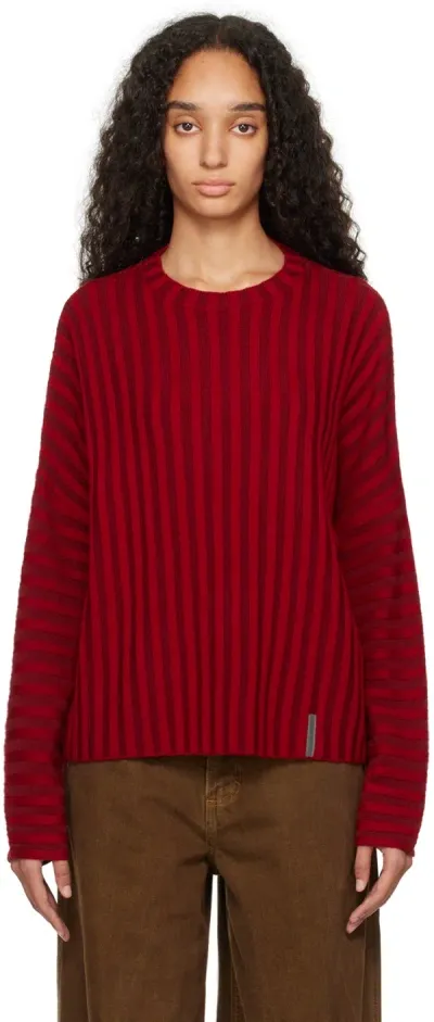 Eckhaus Latta Red Keyboard Sweater In Ruby