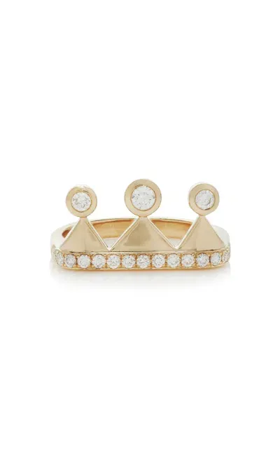 Eden Presley Queen For A Day 14k Yellow Gold Diamond Pinky Ring