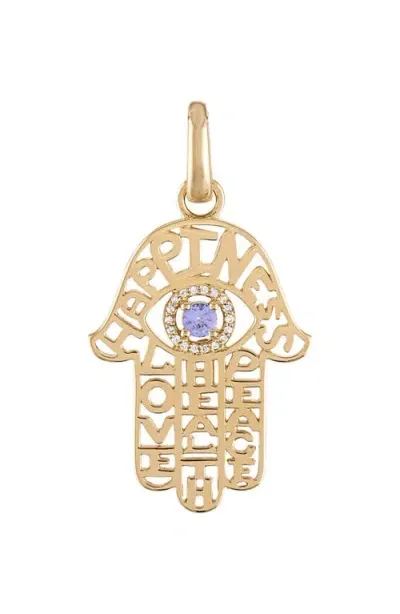 Eden Presley Tanzanite & Diamond Hamsa Pendant In Tanzanite/white Diamond