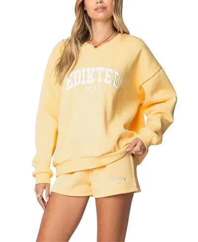 Edikted Girl Sweatshirt In Yellow