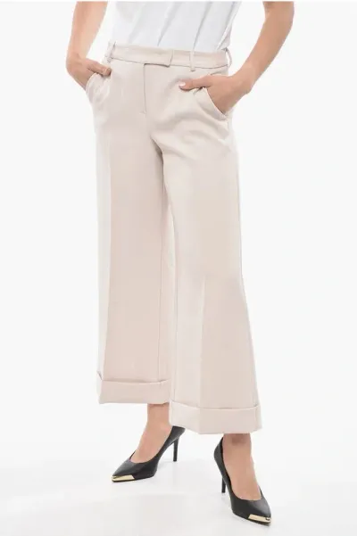 Edra Cuffed Cropped Fit Pants In Neutral