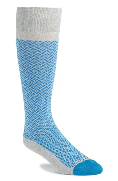 Edward Armah Basket Weave Dress Socks In Gray