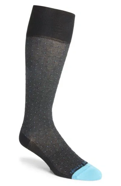 Edward Armah Dot Mélange Compression Dress Socks In Black