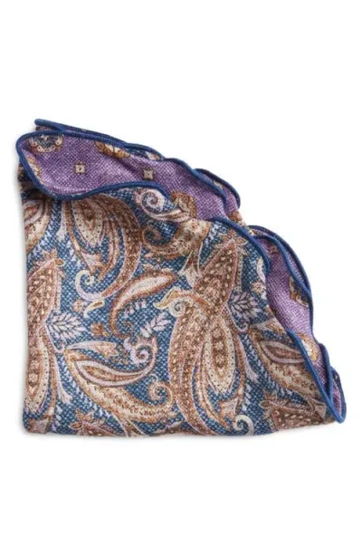 Edward Armah Exploded Paisley & Medallion Silk Pocket Circle In Brown