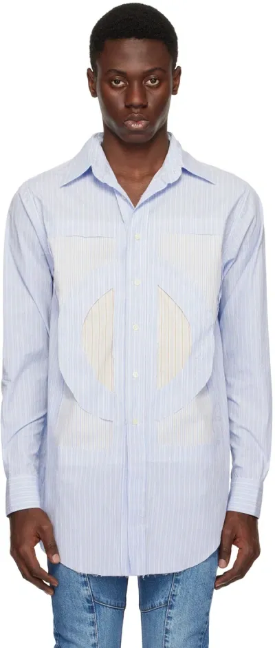 Edward Cuming Blue Cutout Shirt In Multi