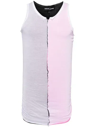 Edward Cuming Double Jersey Gathered Tank In Pink