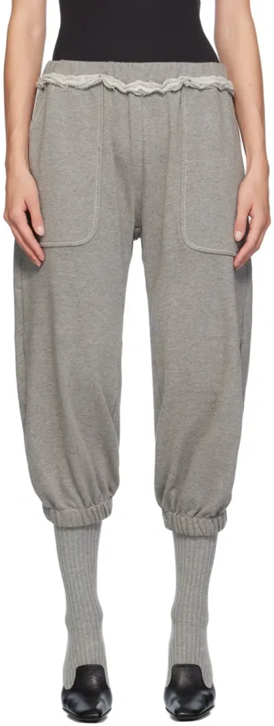 Edward Cuming Gray Kick-me Sweatpants In Grey Marl