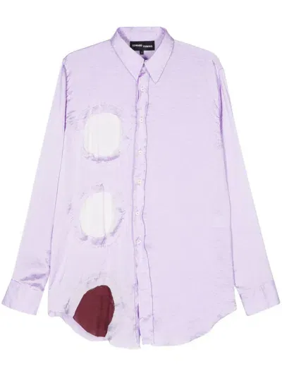 Edward Cuming Patchwork-detailing Shirt In Purple