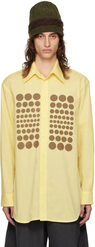 Edward Cuming Yellow Triptina Printed Shirt In Pastel Yellow