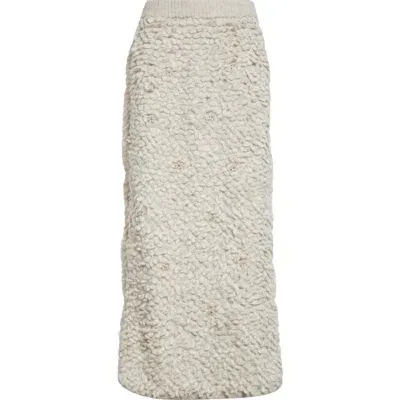 Eenk Embellished Maxi Sweater Skirt In Grey