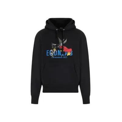 Egonlab Fantasia Graphic-print Cotton Hoodie In Black