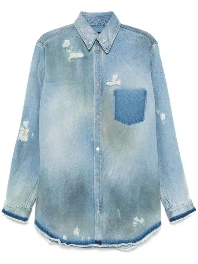 Egonlab Distressed Shirt In Blue