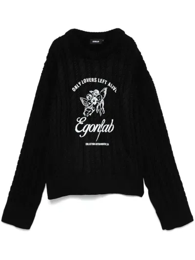 Egonlab Graphic-print Sweater In Black