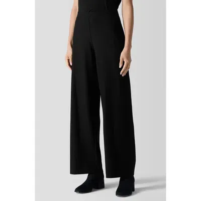 Eileen Fisher High Waist Ankle Wide Leg Pants In Black