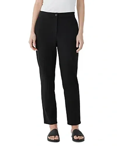 Eileen Fisher High Waist Slim Leg Ankle Pants In Black