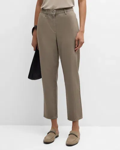 Eileen Fisher Petite Cropped Organic Cotton Utility Pants In Reed