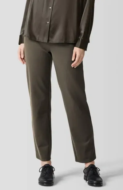 Eileen Fisher Ponte Ankle Straight Leg Pants In Wren