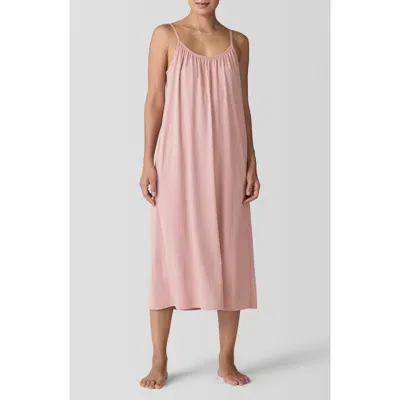 Eileen Fisher Sleep Organic Cotton Cami Midi Dress In Opal