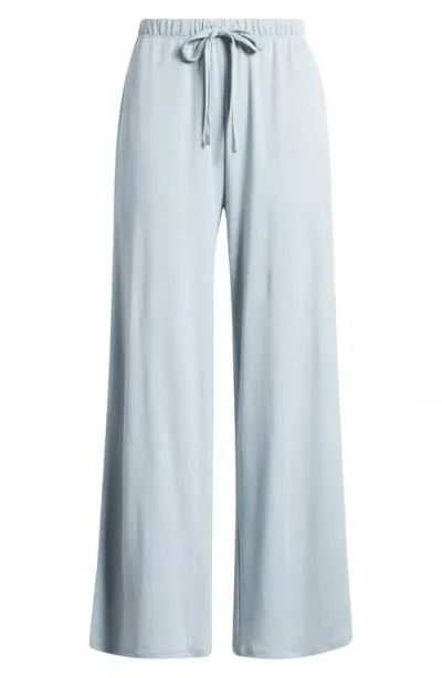 Eileen Fisher Sleep Organic Cotton Wide Ankle Sleep Pants In Frost