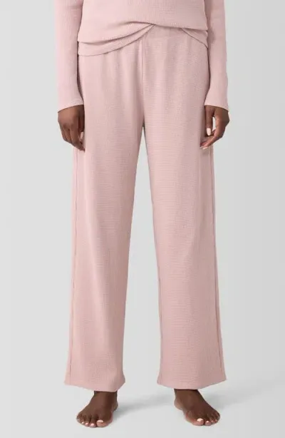 Eileen Fisher Sleep Straight Leg Ankle Organic Cotton Pajama Pants In Opal