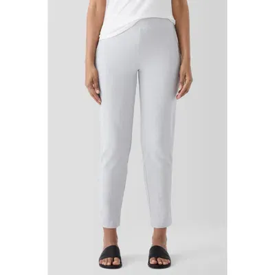 Eileen Fisher Slim Ankle Stretch Crepe Pants In Nimbus