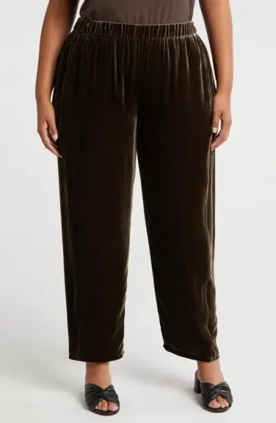 Eileen Fisher Velvet Lantern Ankle Pants In Wren