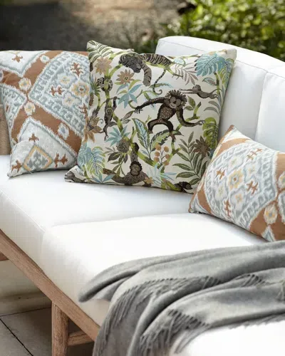 Elaine Smith Ikat Diamond Caramel Indoor/outdoor Lumbar Pillow In Neutral Pattern