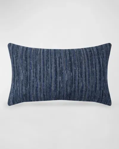 Elaine Smith Luxe Stripe Outdoor Lumbar Pillow In Indigo