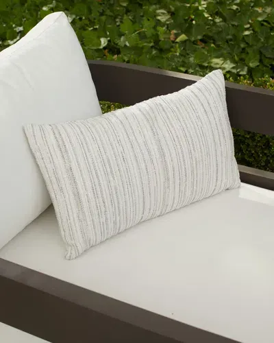 Elaine Smith Luxe Stripe Outdoor Lumbar Pillow In Pebble