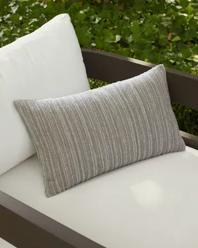 Elaine Smith Luxe Stripe Outdoor Lumbar Pillow In Pewter