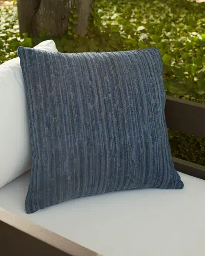 Elaine Smith Luxe Stripe Outdoor Pillow In Indigo