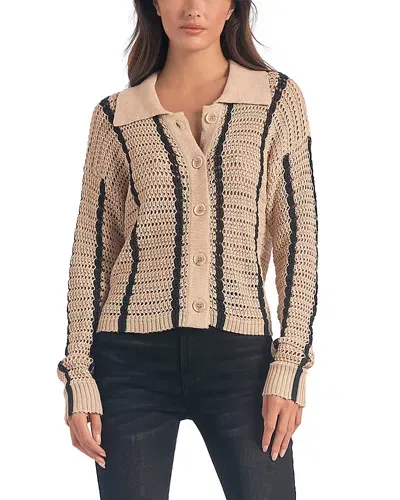 Elan Collared Sweater In Tan