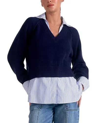 Elan Layered Sweater In Navy