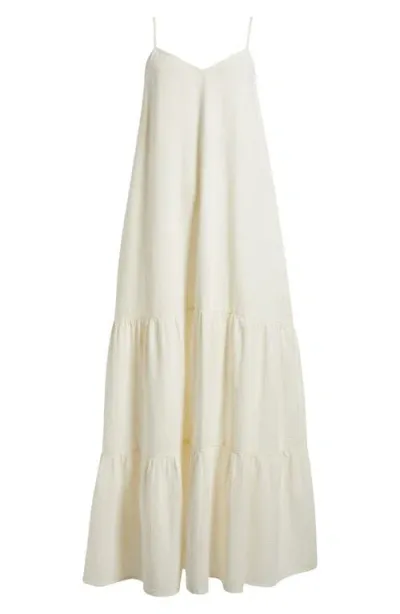 Elan Tiered Maxi Cover-up Dress In White