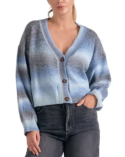 Elan V Neck Cardigan Sweater In Blue Black