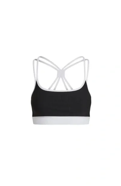 Electric Yoga Color Block Rib Bra In Black/white