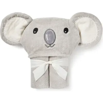 Elegant Baby Kids'  Terry Velour Hooded Koala Towel In White