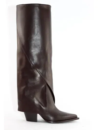 Elena Iachi Dark Brown Leather High Boot