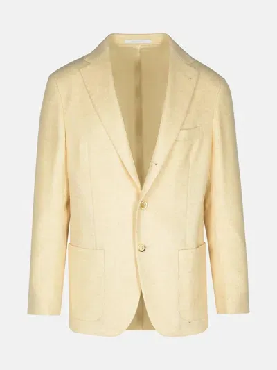 Eleventy Blazer In Cream Wool And Cashmere Blend