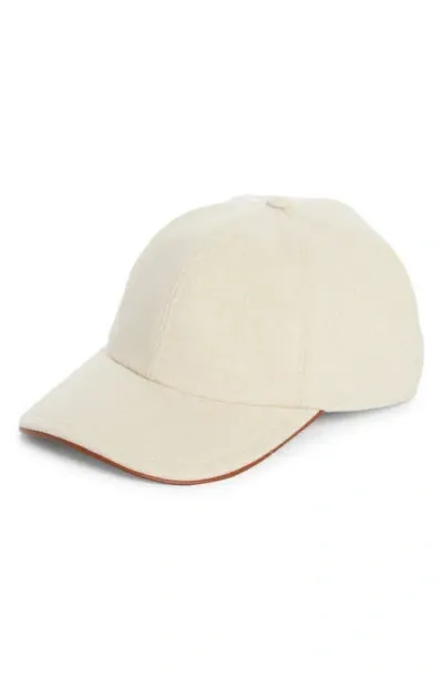 Eleventy Boiled Wool Baseball Cap In Sand And Brown