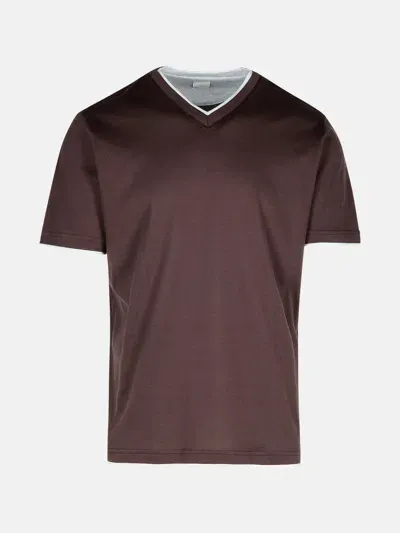 Eleventy Burgundy Cotton T-shirt In Bordeaux