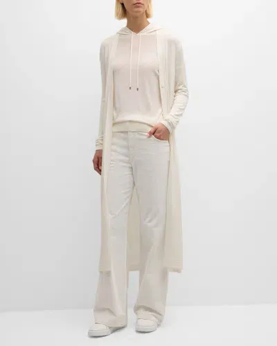 Eleventy Button-down Merino Wool Cardigan In White