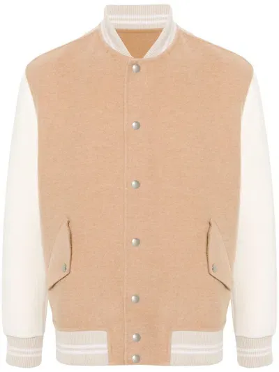 Eleventy Colour-block Bomber Jacket In Neutrals