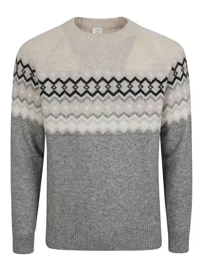 Eleventy Crew-neck Sweaters In Grey