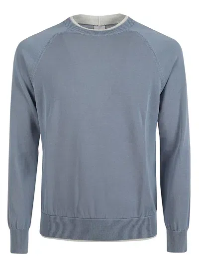 Eleventy Crewneck Layered In Blue