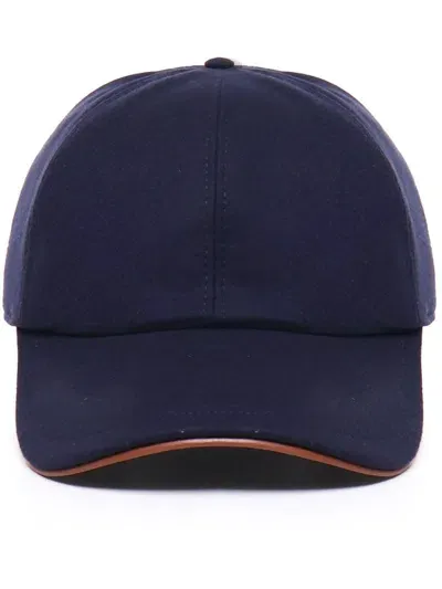 Eleventy Curved-peak Cotton Baseball Cap In Blue