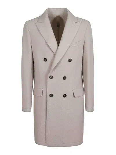 Eleventy Double Breasted Coat In White