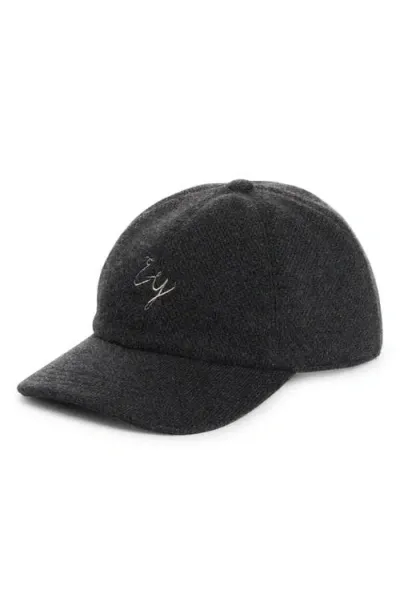 Eleventy Honeycomb Cashmere Baseball Cap In Carbon