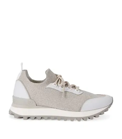 Eleventy Knitted Runner Sneakers In Grey